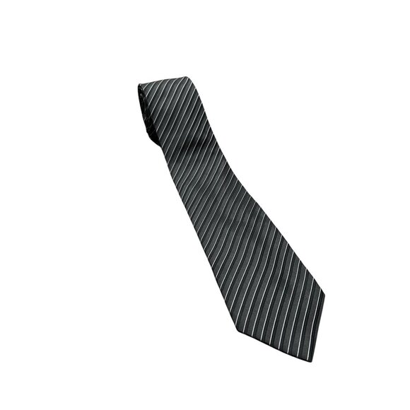 Zara Man Striped Necktie Black White One Size Adjustable Fit Career Office Wear - Picture 1 of 7